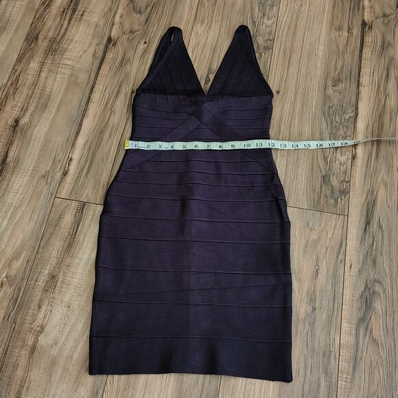 Rachael G. Stretch Violet Strappy V-Neck Dress with Front and Back Cutout - Picture 9 of 10